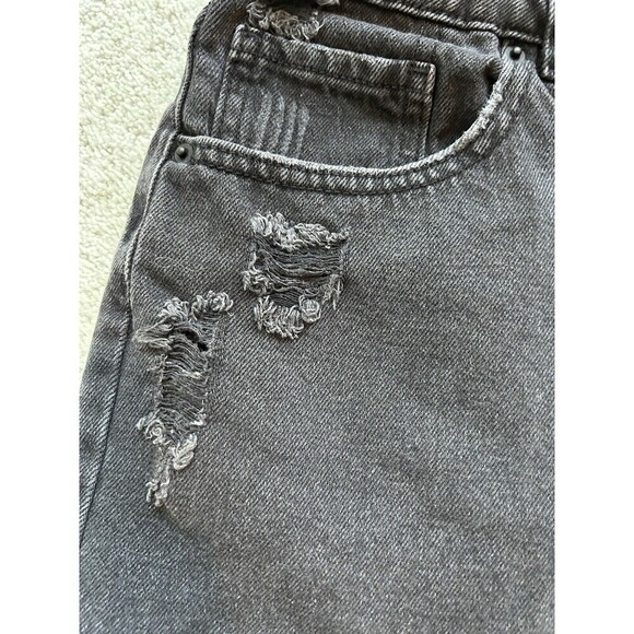 WILD FABLE Womens Highest Rise Black Denim Shorts Cutoff Button Fly Distressed 4 - Picture 2 of 9